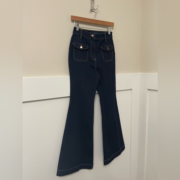 Boden Dark Denim High-Waist Flare Jeans Size 4P - Picture 4 of 10